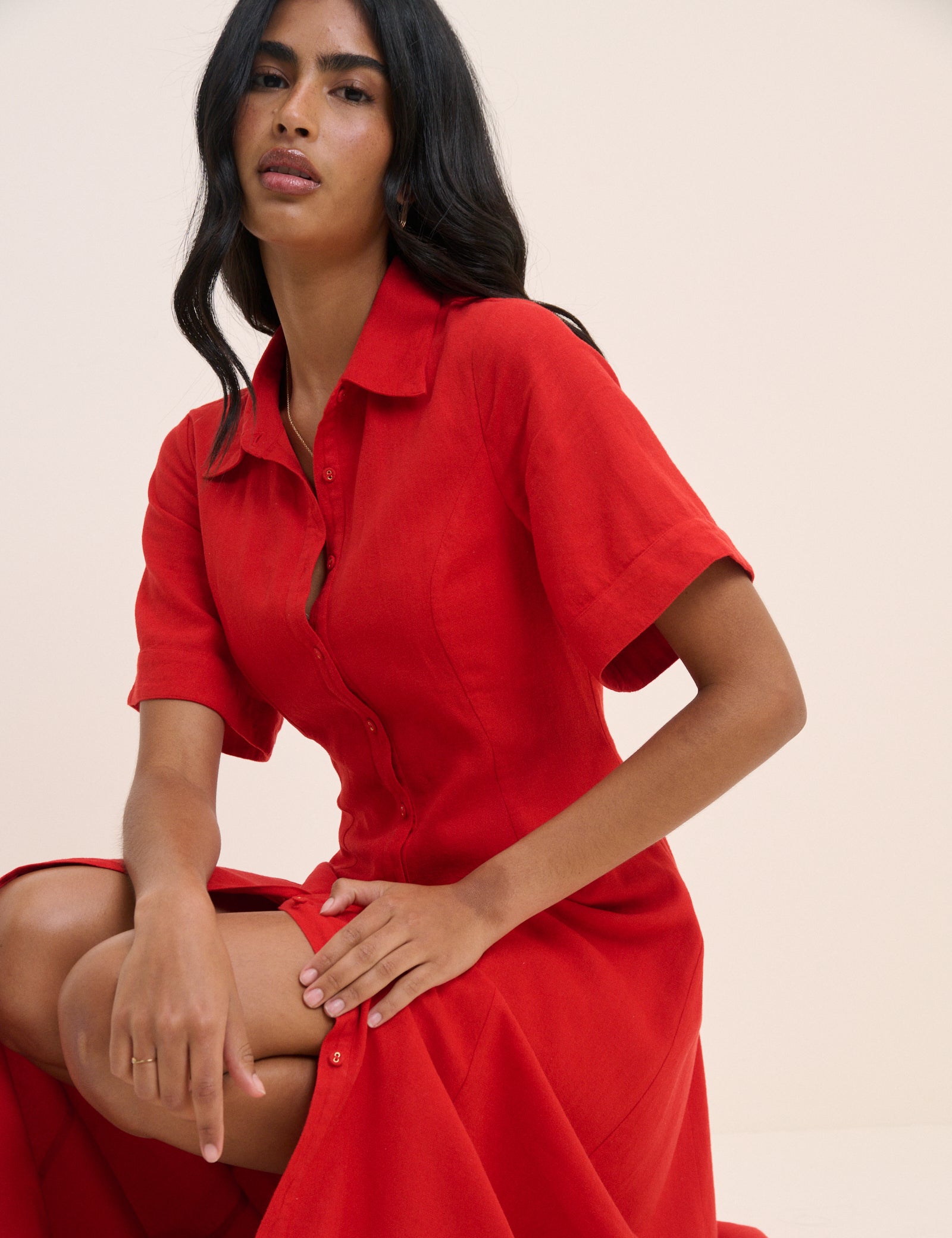 Square Neck Tie-Back Maddy Midi Dress | Nobody's Child